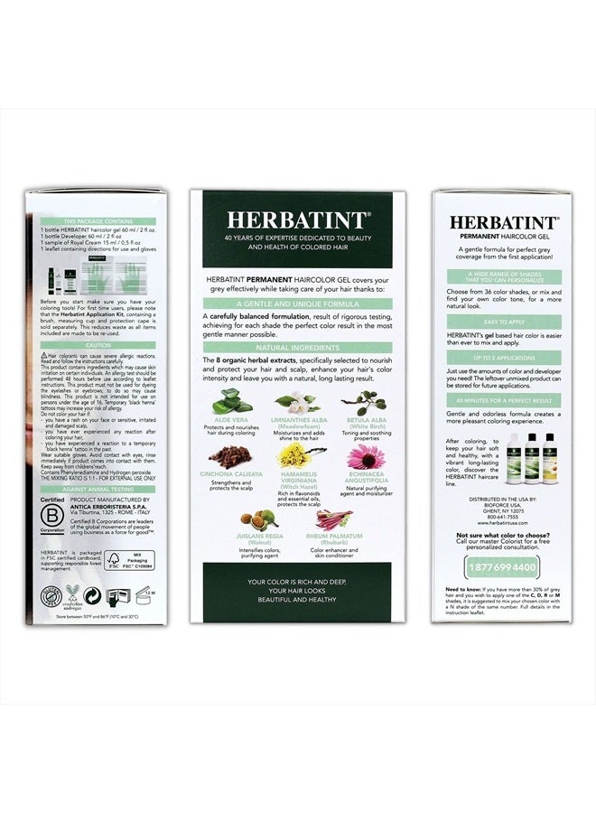 Herbatint Permanent Haircolor Gel, 5N Light Chestnut, Alcohol Free, Vegan, 100% Grey Coverage - 4.56 oz - Image 2