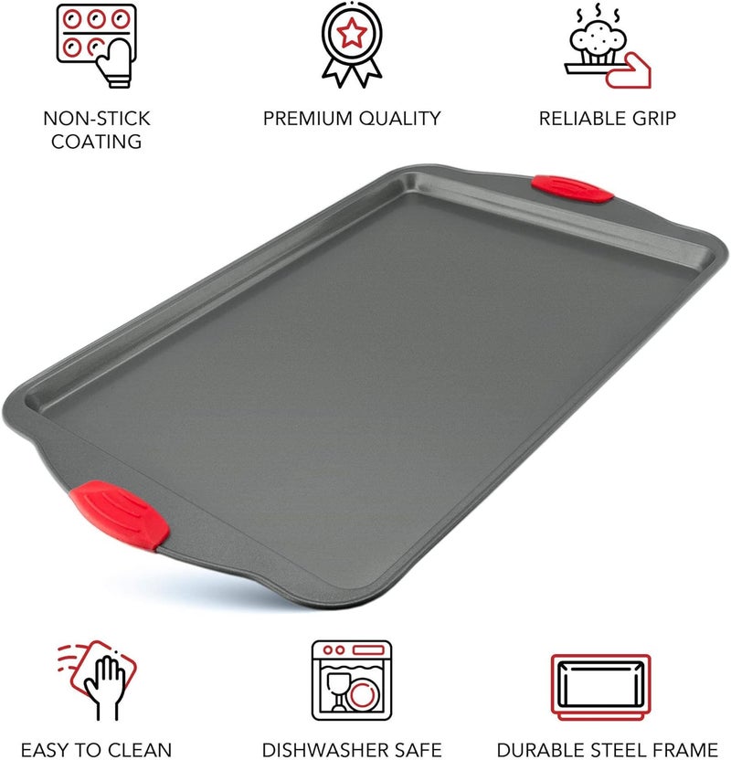 Boxiki Kitchen Premium Nonstick Baking Sheet Pans – Set of 3, Heavy-Gauge Carbon Steel, Warp, Dent, and Rust-Resistant – Gourmet Rimmed Half Cookie Sheet Trays, Non-Toxic for Exceptional Baking Performance - Image 3