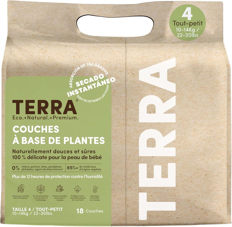Terra حفاضات أطفال نباتية الحجم 4 من تيرا - Image 4