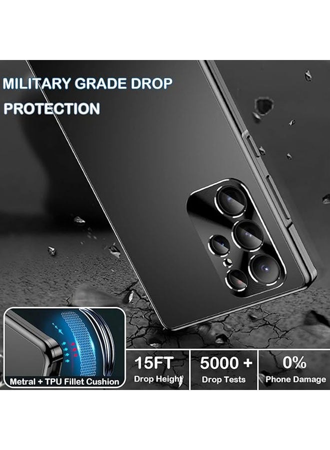 General For Samsung Galaxy S24 Ultra/S24 Plus/S24 Phone Case, [Military Grade Drop Resistant] [Camera Lens Protection] Magnetic Metal Cushion Ultra Thin Back Cover Phone Case  - Image 4