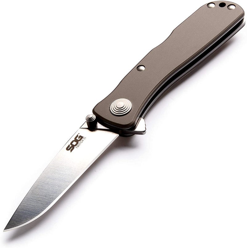 SOG TWI8-CP Twitch II 6.20 Inch EDC Folding Knife, silver - Image 1