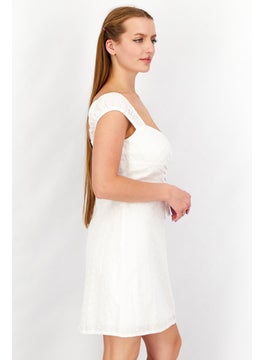 NA-KD Women Eyelet Mini Dress, White  - Image 2