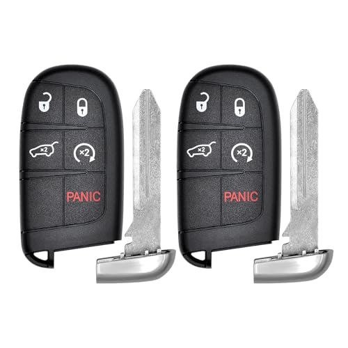 Vurkcy 5Button Key Fob Replacement for 20142022 Jeep Grand Cherokee 433 MHz Plastic Metal 2Pcs - Image 1