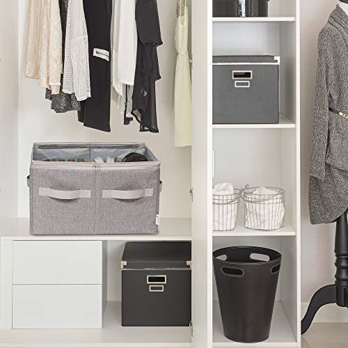 Moteph Shoe Organizer Closet Storage Solution with Clear Cover & Adjustable Dividers for Shoes, Handbags, Blankets, Linen, Clothing (Medium - 16 Pairs, Grey) - Image 2