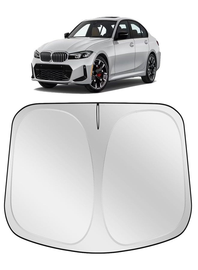 XHRING Windshield Sun Shade Sunshade Compatible with BMW 3-Series 328i 335i 320i 330i 325i F30 F31 M3 E60 E61 2025 2024 2013-2023 Accessories, Car Front Window Sun Shield Cover - Image 1