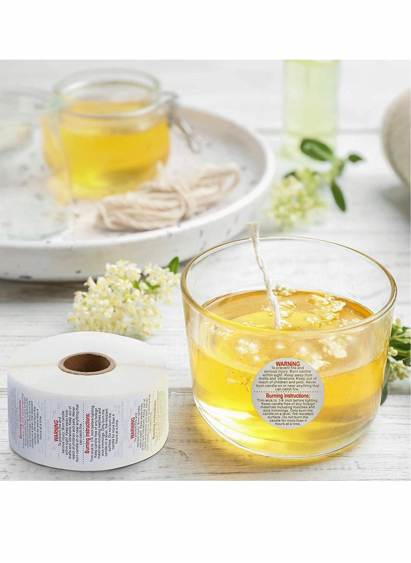 SYOSI - Candle Warning Labels, Candle Jar Container Stickers Candle Safety Labels, Candle Warning Sticker Decals - Image 1