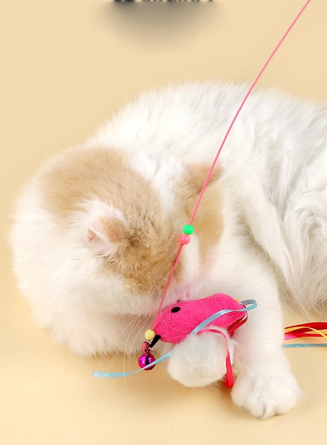 لعبة Cat Stick - عصي ترفيهية تفاعلية للقطط ، وتصميمات وشرائط ملصقات أسماك واقعية ، وريش أزرق ، مناسب للقطط الأليفة ، مثالي للانخراط في وقت اللعب والترابط (2 قطعة) - Image 3