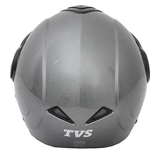 TVS Half Face ISI DOT Certified Motorbike Helmet, Grey | Size: L - Image 3