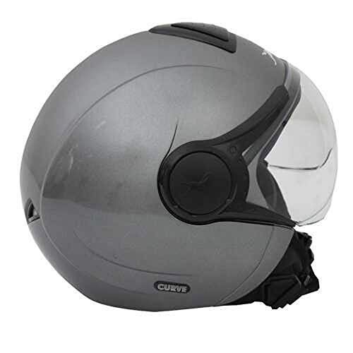 TVS Half Face ISI DOT Certified Motorbike Helmet, Grey | Size: L - Image 2