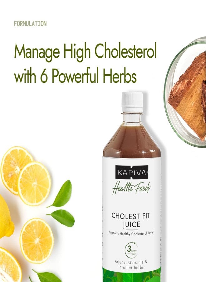 Kapiva Cholest Fit Juice | Modern Ayurvedic Cholesterol Care | 1000 ML X 1 Month Pack | 6 Herbs - Arjuna Chhaal, Garlic, Apple Cider Vinegar| Helps Reduce Cholesterol - Image 2