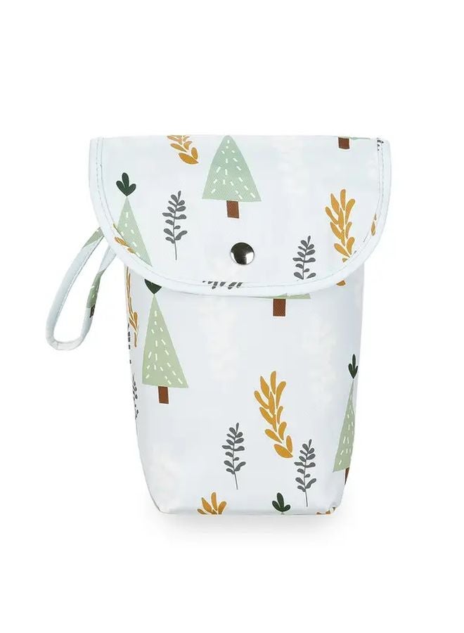 حقيبة تخزين حفاضات بطبعة الصبار الغابة اللطيفة، حافظة مناديل بسحاب، ناعمة وسهلة التنظيف، منظِّم محمول عملي - Image 1