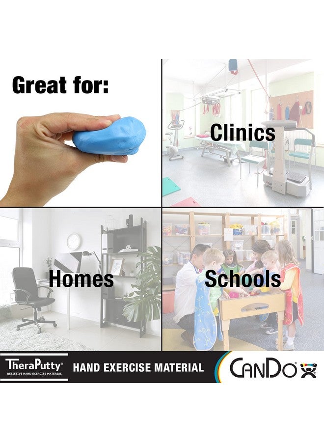 كاندو معجون تمارين اليد القياسي ثيرابوتي من كاندو، 4 أونصات، أزرق، قوي، لإعادة التأهيل، والتمارين، وعلاج اليد، وتقوية العضلات، والمهارات الحركية، وتخفيف التوتر - Image 2