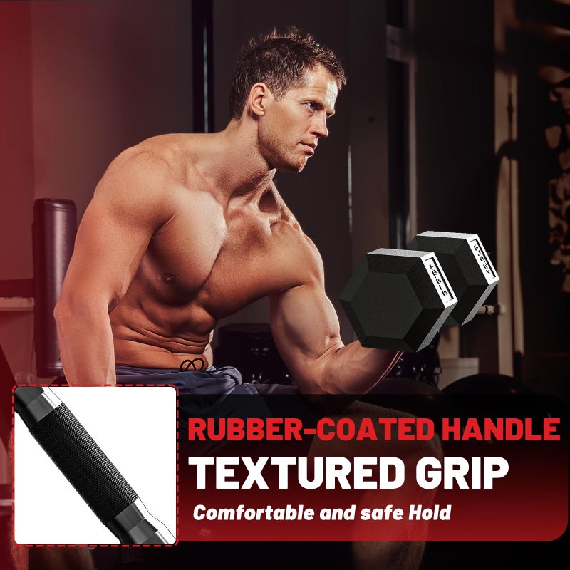 PAPABABE Hex Dumbbell Set of 2, 8 lb dumbbells pair, 8 Pound Weight Dumbbells for Women & Men, Hand Weights for Strength Training, Free Weights,pesas para ejercicios (8 Pair) - Image 3