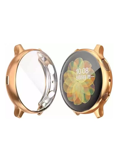 compatible with Samsung Galaxy Watch Active 2 44mm Screen Protector Case, Plated Soft TPU Case Full Coverage Screen Protective Cover Bumper Shell for Galaxy Active 2 44mm Smart Watch (Rose Gold)