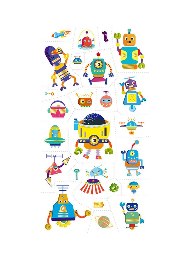 Avenir Tattoo Sticker Robot 50pc Set of Temporary Tattoos High-quality Water-based Ink Safe and Easy to Apply and Remove Lasts 3-5 Days for Kids 3+ - Image 3