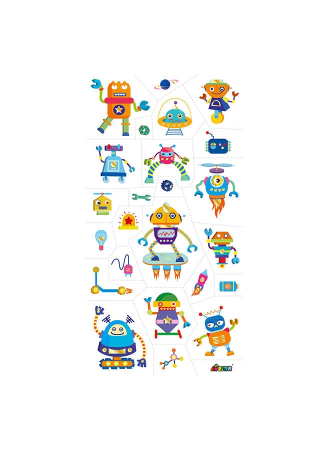 Avenir Tattoo Sticker Robot 50pc Set of Temporary Tattoos High-quality Water-based Ink Safe and Easy to Apply and Remove Lasts 3-5 Days for Kids 3+ - Image 4