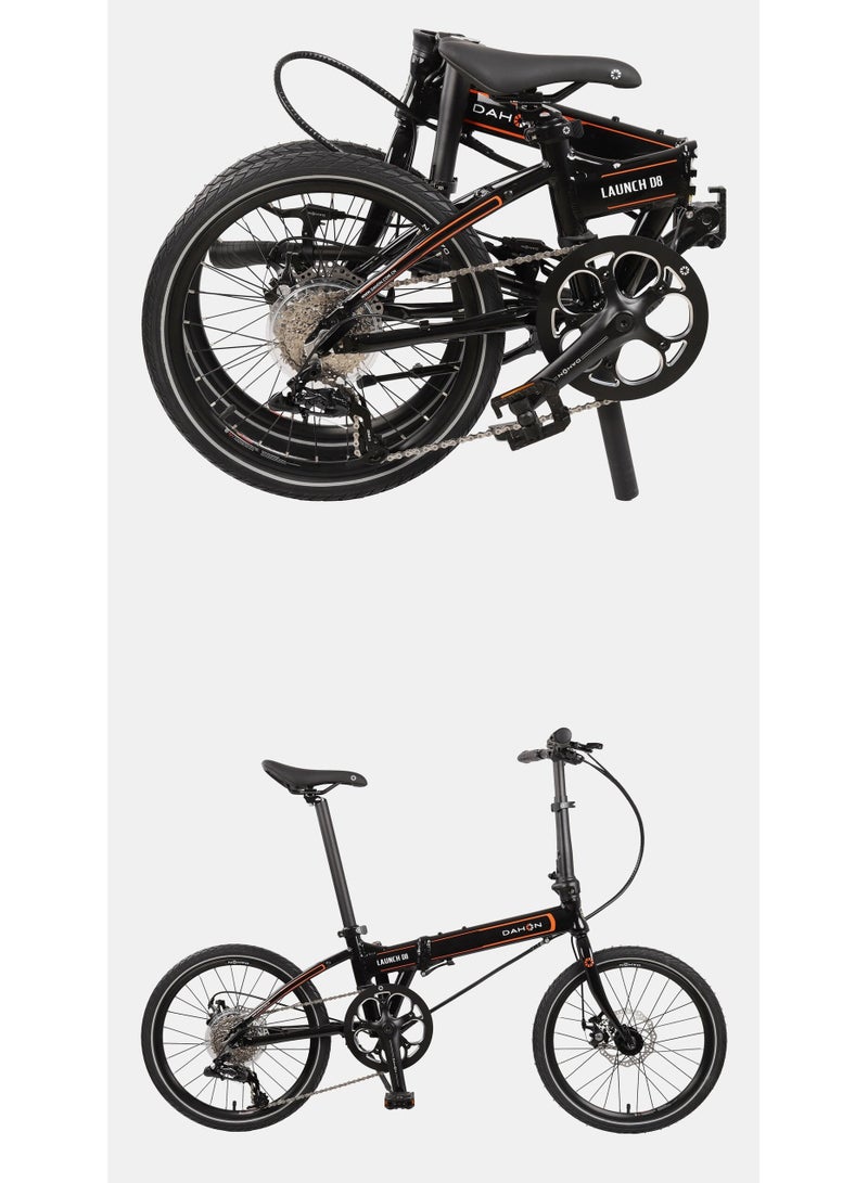 Dahon Launch D8 Folding Bike | 20 Inch Wheel Size | 8 Speed | Black Color - Image 1