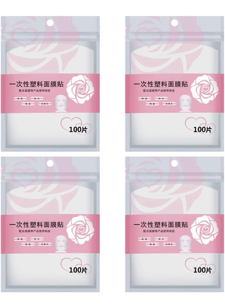 Beaupretty - Beaupretty 400Pcs DIY Facial Sheet Plastic Disposable Spa Skin Care Pre-cut Facial Paper Sheet Film for Home and Salon Clear - Image 1