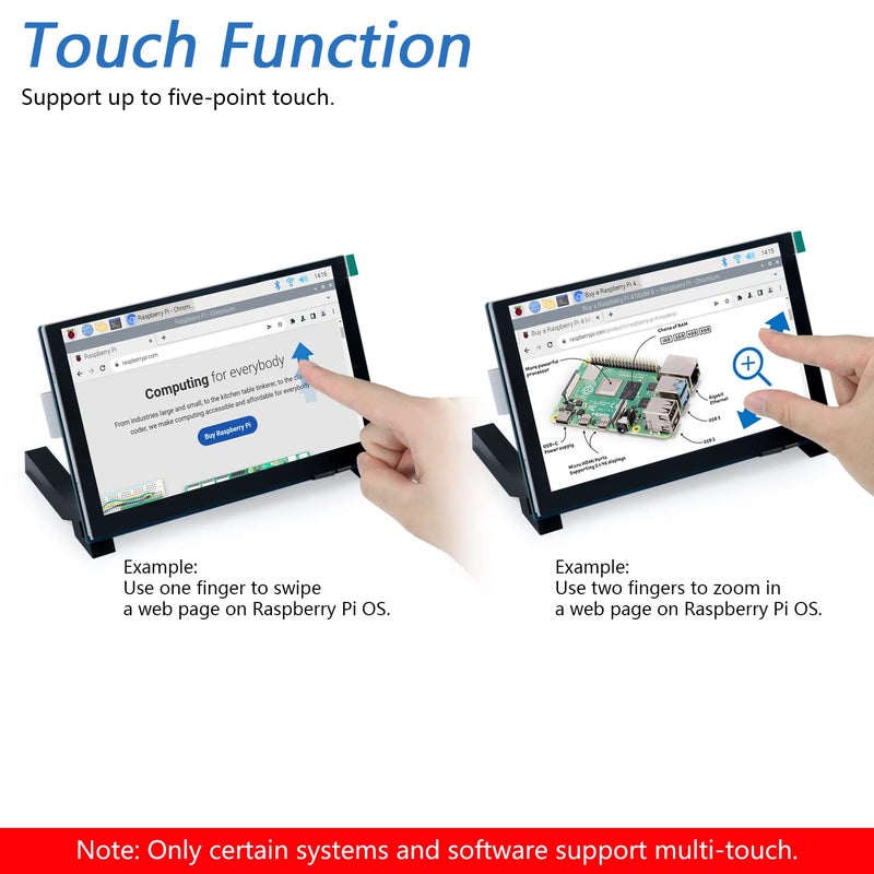 FREENOVE 5 Inch Touchscreen Monitor for Raspberry Pi 5 4 B 3 B+ A+, 800x480 Pixel IPS Display, 5-Point Touch Capacitive Screen, Driver-Free MIPI DSI Port - Image 3