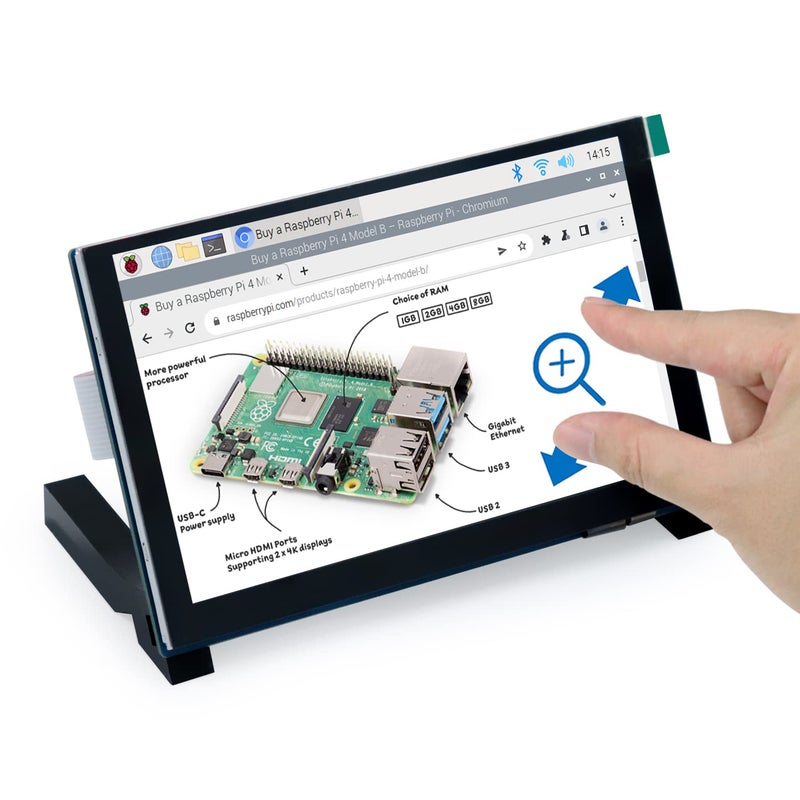 FREENOVE 5 Inch Touchscreen Monitor for Raspberry Pi 5 4 B 3 B+ A+, 800x480 Pixel IPS Display, 5-Point Touch Capacitive Screen, Driver-Free MIPI DSI Port - Image 1