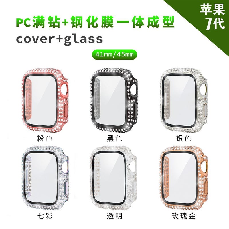 For Apple Full Diamond Watch Case Iwatch10 Generation All-Inclusive Pc Tempered Film One-Piece Diamond Apple Watch Protective Cover - Image 5