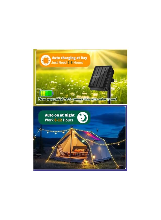 The Bros Solar Rope Light Waterproof IP65 39FT 100LEDs Outdoor LED ‎Solar Outdoor Lights for Party Garden Yard Home Wedding Christmas Halloween Holiday Tree Decoration Lighting - Image 5