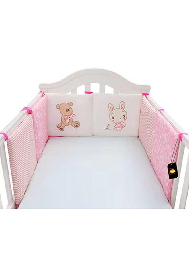 6 Piece Baby Cotton Anti-collision Bed Surrounding The Bed Baby Safety Fence 6 Piece Set Baby Anti-collision Bedding Pink  - Image 1