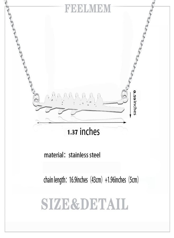 FEELMEM Rowing Necklace - Crew Team Pendant - Boater, Kayak Gift - Skipper, Coach Gift - Image 2