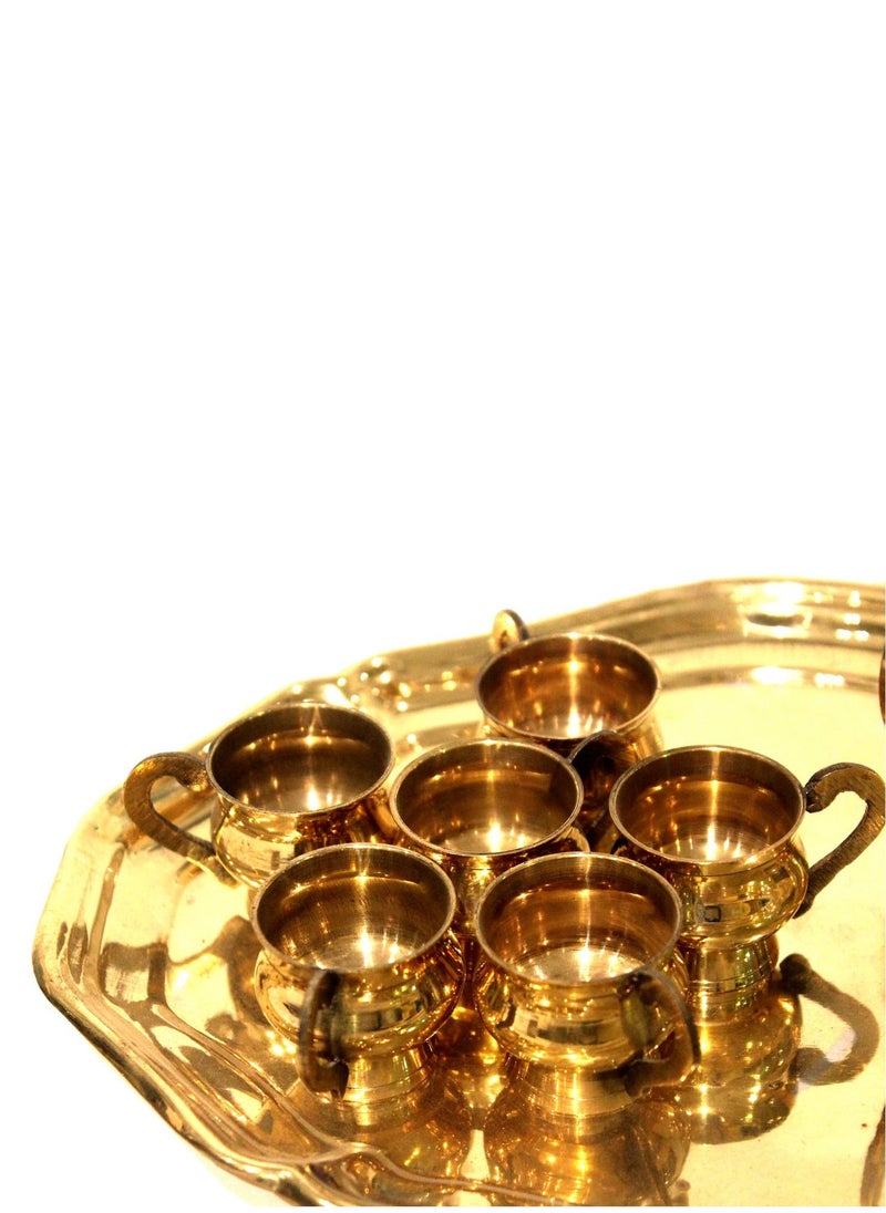 Antique Museum - DUBAI SOUVENIR BRASS DALLA SET / FINJAN SET 10 INCHES-ALN1161 - Image 1