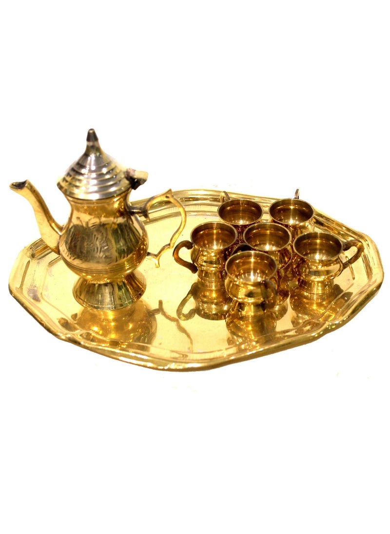 Antique Museum - DUBAI SOUVENIR BRASS DALLA SET / FINJAN SET 10 INCHES-ALN1161 - Image 1
