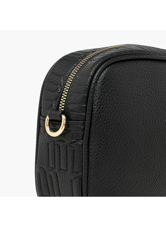 MISSY BLACK Women Monogram Embossed Crossbody Bag with Pouch and Adjustable Strap for Women | Best Price UAE