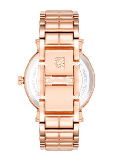 ANNE KLEIN ساعة نسائية أنالوج بسوار من الفولاذ المقاوم للصدأ باللون الذهبي الوردي - AK4012WTRG  - Image 3