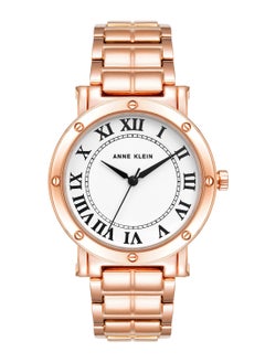 ANNE KLEIN ساعة نسائية أنالوج بسوار من الفولاذ المقاوم للصدأ باللون الذهبي الوردي - AK4012WTRG  - Image 1