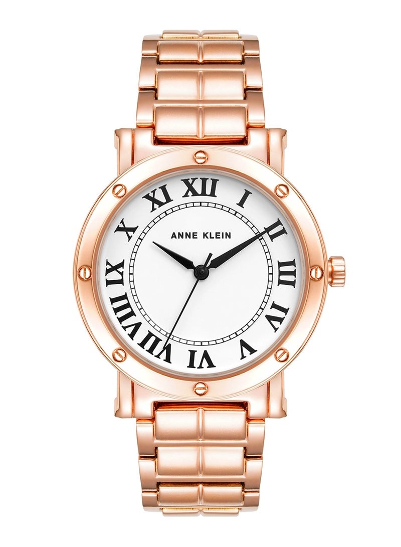 ANNE KLEIN Women's Rose Gold Analog Stainless Steel Strap Watch - AK4012WTRG - Image 1
