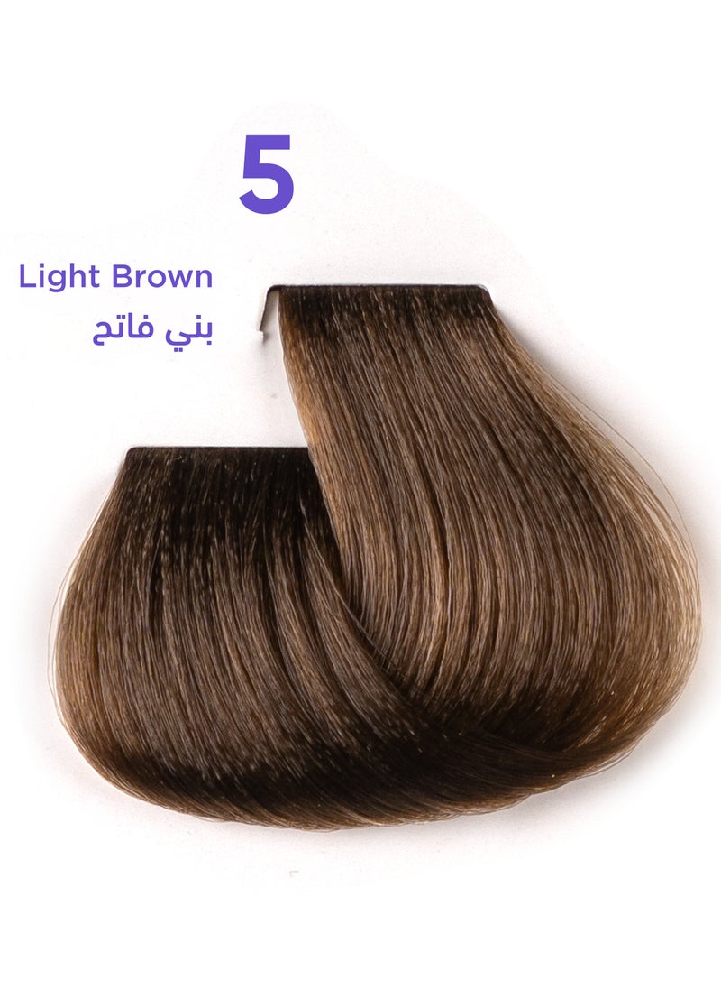 1B - 1B Hair Dye Light Brown Color 5 Tress Tones Tyrosine Enriched 100ML - Image 1
