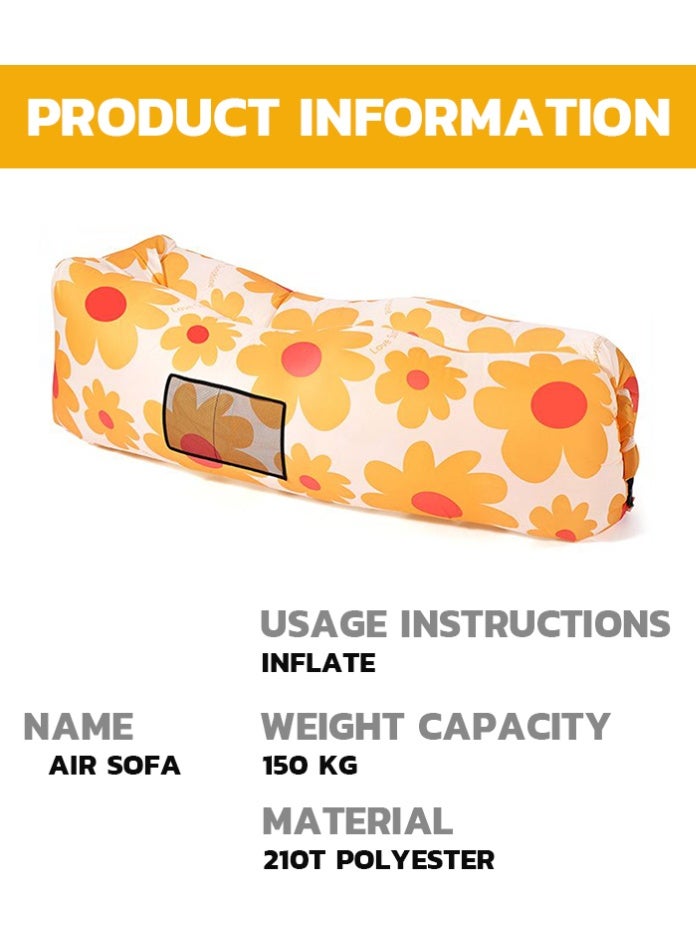 Outdoor Inflatable Sofa Air Lounger for Camping & Beach, No Air Pump Required, Portable Lightweight Inflatable Chair with Carry Bag, 150kg Load Capacity - Image 2