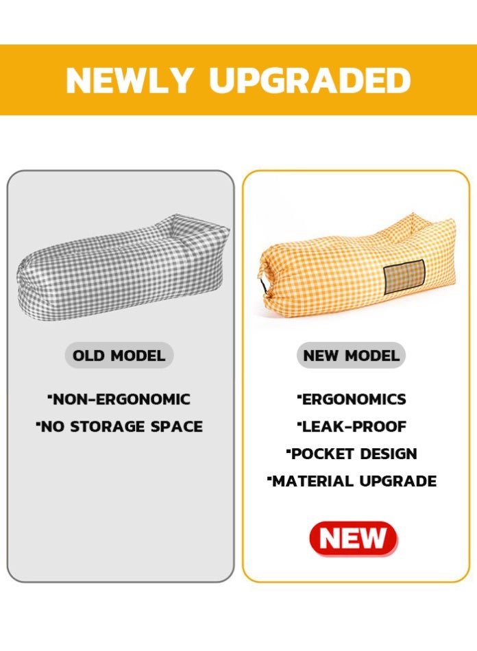 Outdoor Inflatable Sofa Air Lounger for Camping & Beach, No Air Pump Required, Portable Lightweight Inflatable Chair with Carry Bag, 150kg Load Capacity - Image 3