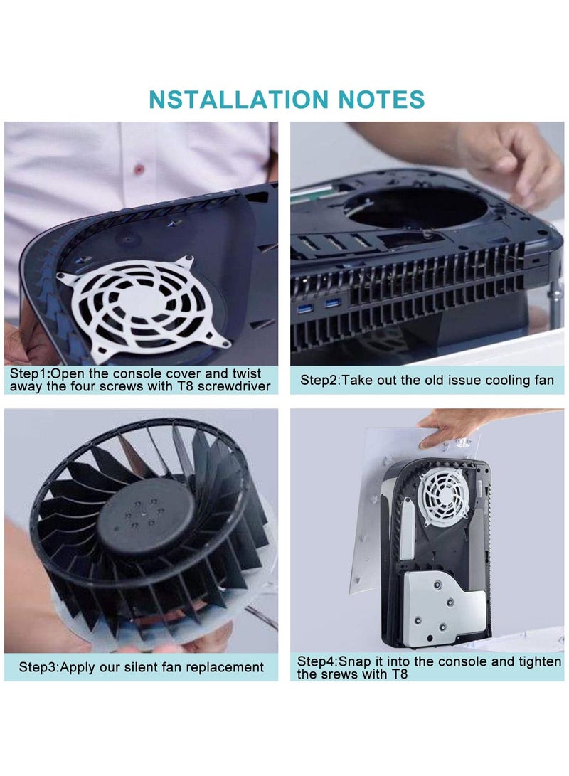 Loquat Internal Cooler for Sony PlayStation 5, PS5 Replacement Fan, 23 Blades Fan 12047GA-12M-WB-01 12V 2.4A Universal with T8 Screwdriver - Image 5