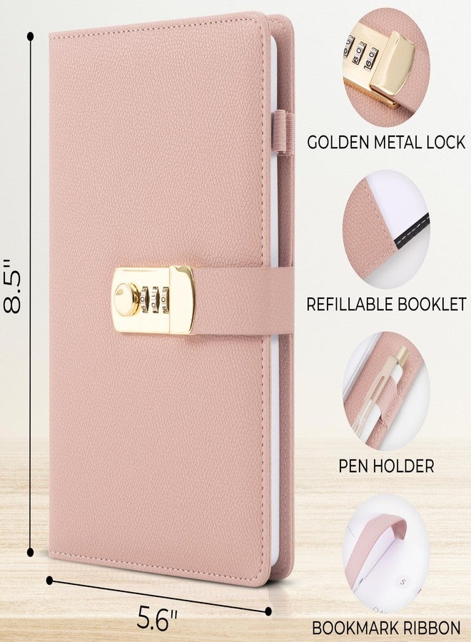 ZICOTO Aesthetic Diary with Lock - Beautiful Leather Journal with Easy to Change Code Lock & Refillable Pages - Quality Planner for Women with Bookmark & Pen Holder to Securely Protect Thoughts & Memories - Image 5