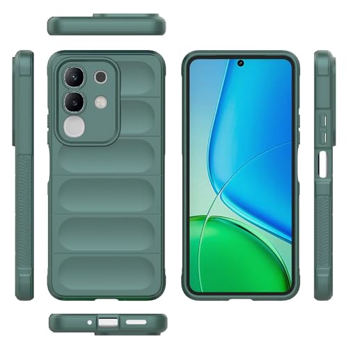 Casotec Back Cover for Vivo T4x 5G / Y29 4G / iQOO Z10x 5G | Full Camera Protection | Liquid Silicon Case | Flexible Bumper Case for Vivo T4x 5G / Y29 4G / Y31 Pro 5G / iQOO Z10x 5G (Green) - Image 3