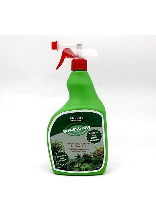 Desert Energy Power Grow Balanced Liquid Spray Fertilizer 750ml for Indoor and Outdoor Plants - Image 1