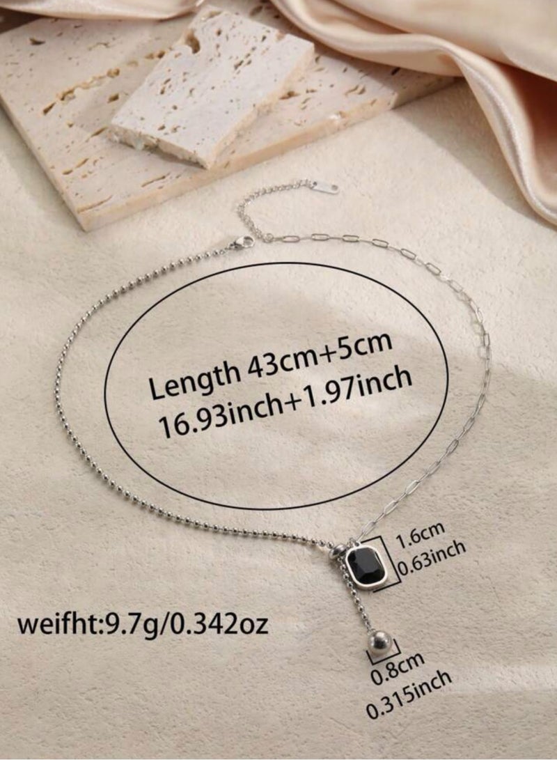 بلو لاين سلسال نسائي مصنوع من الاستانلس ستيل ومرصع بالزركون - Image 4