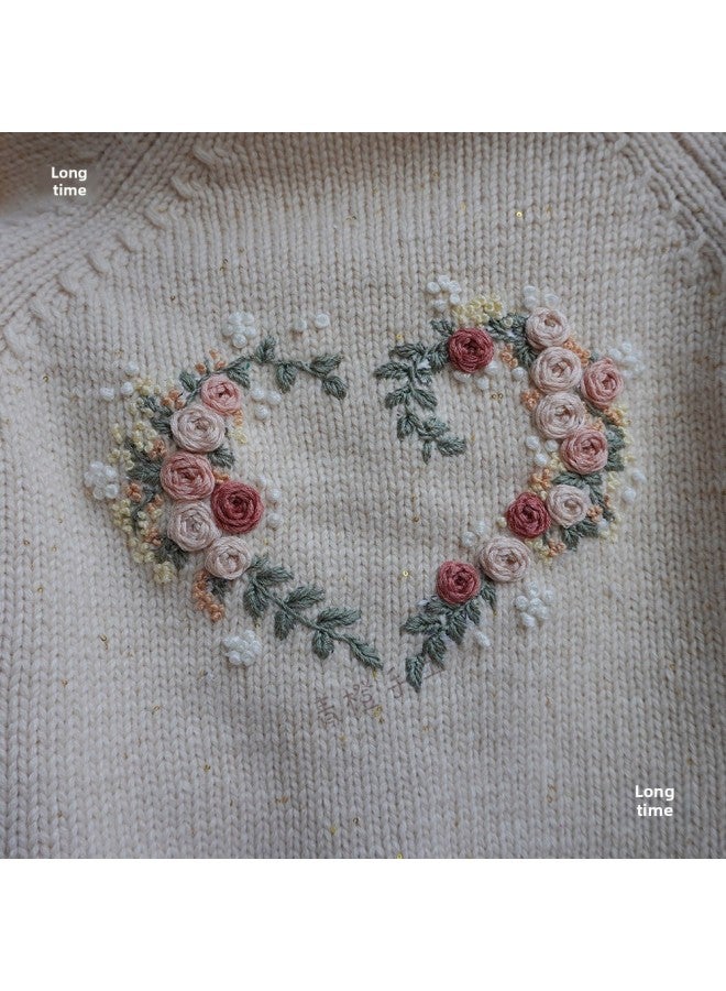 Handmade Embroidery Pattern Pattern Paper Sewable DIY Handmade Cloth Sticker T-shirt Sweater Top Denim Rose Water Soluble Adhesive-Color:9 Stickers Of Yihua Tian Rose (including Videos, Drawings, Needles) Without Wires - Image 3