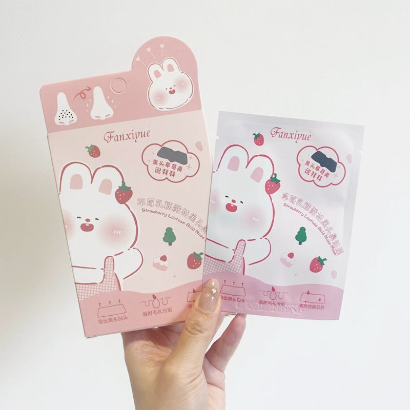 Fan Xiyue Strawberry Blackhead Remove Sticker 10 Piece Tear Nasal Mask Deep Cleaning Pimples Off Line Chain Store Sale - Image 1