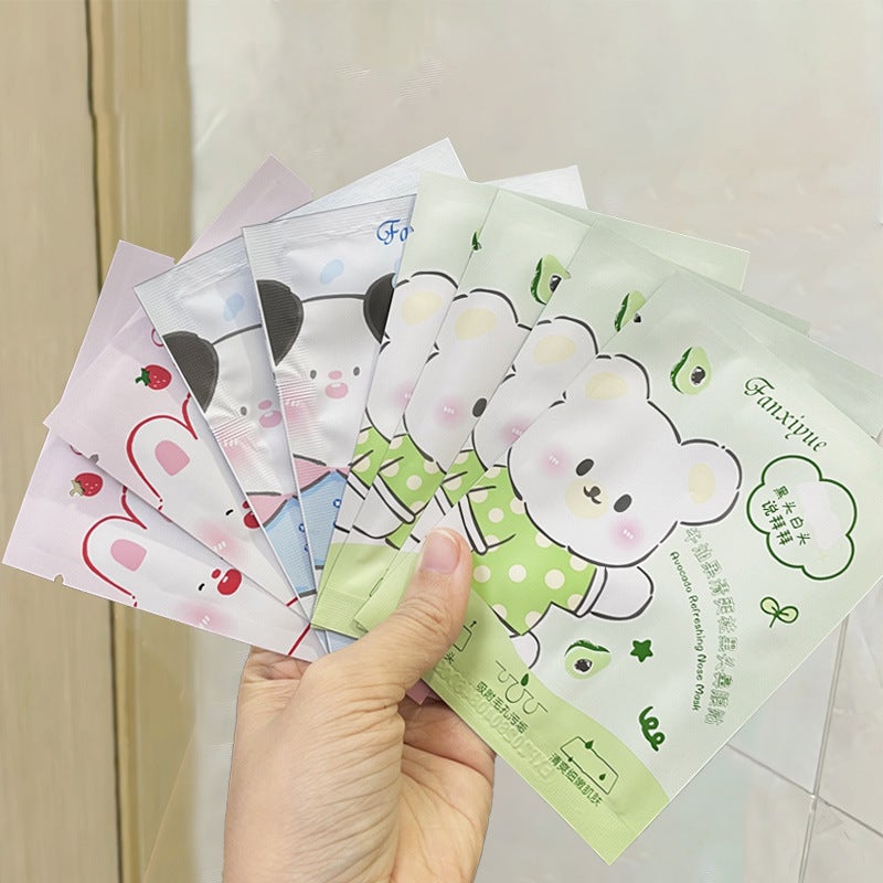 Fan Xiyue Strawberry Blackhead Remove Sticker 10 Piece Tear Nasal Mask Deep Cleaning Pimples Off Line Chain Store Sale - Image 2