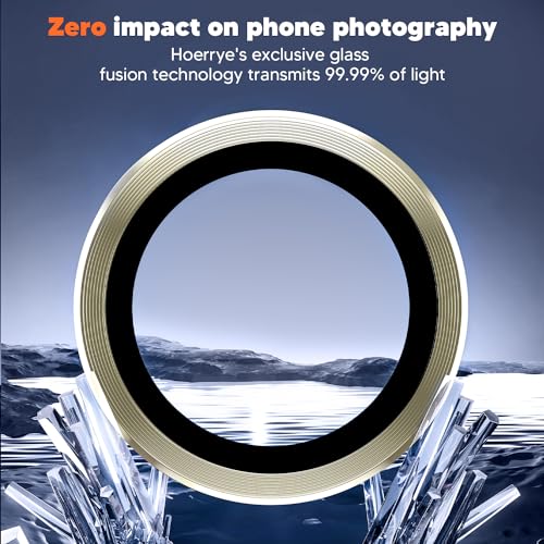 Hoerrye for Samsung Galaxy S24 Ultra Camera Lens Protector, Case-Friendly, Ultra-HD 9H Tempered Glass Screen Protector, Anti-Scratch, Space Titanium Military-Grade Drop Protection, Titanium Yellow - Image 3
