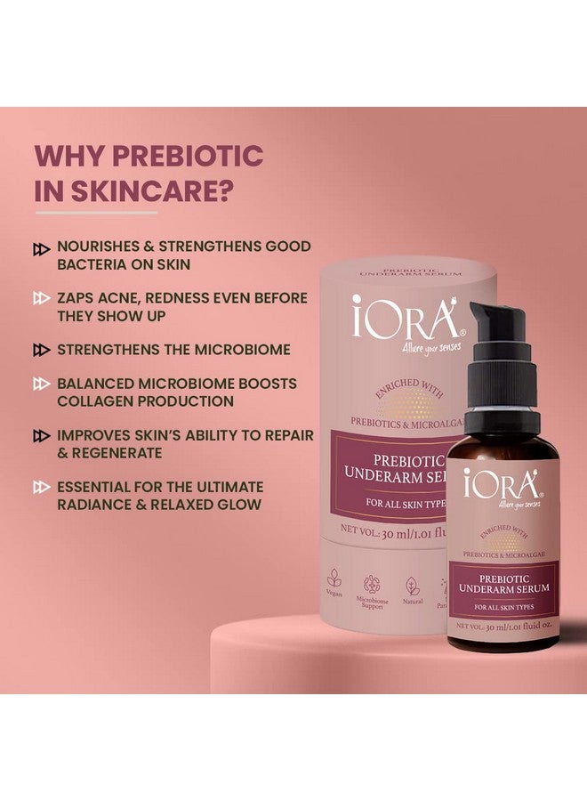 iORA Prebiotic Underarm Serum- 30ml | Brightens, reduces pigmentation & controls odor for dark underarms | Enriched with Neem, Green Tea, Licorice & essential oils | For Men & Women - Image 2