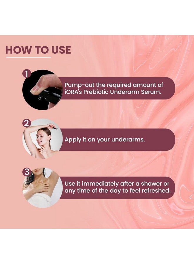 iORA Prebiotic Underarm Serum- 30ml | Brightens, reduces pigmentation & controls odor for dark underarms | Enriched with Neem, Green Tea, Licorice & essential oils | For Men & Women - Image 3