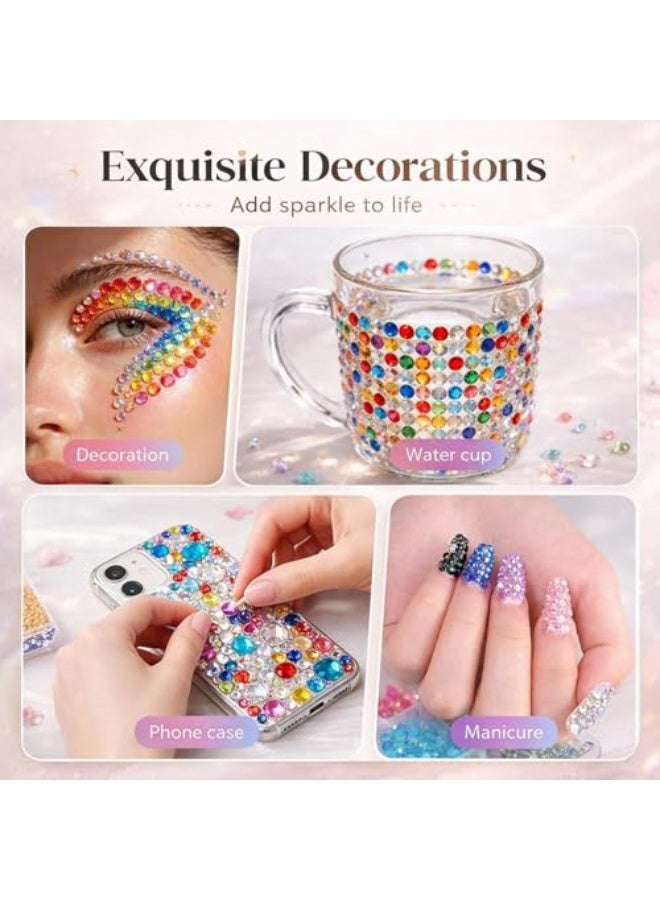 Bedazzling Kit 32000pcs 3mm, Resin Jelly Gems for Bedazzling with 3 Glues, Pickup Pen & Tweezers, DIY Bulk Rhinestones Set for Nail Art, Tumblers, Shoes, Clothing & Crafts (28 Colors) - Image 3