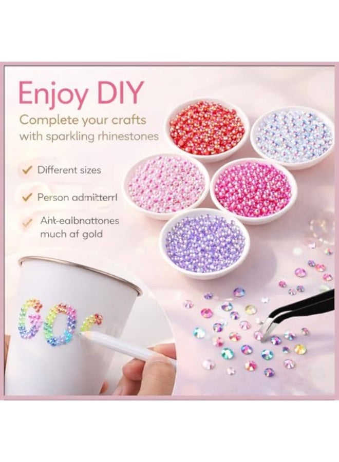 Bedazzling Kit 32000pcs 3mm, Resin Jelly Gems for Bedazzling with 3 Glues, Pickup Pen & Tweezers, DIY Bulk Rhinestones Set for Nail Art, Tumblers, Shoes, Clothing & Crafts (28 Colors) - Image 5